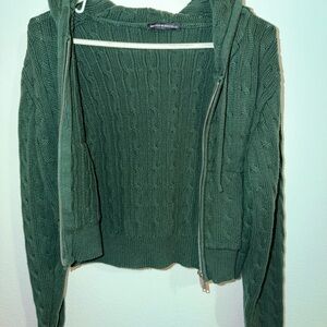 Brandy Melville Dark Green Cable Knit Cardigan